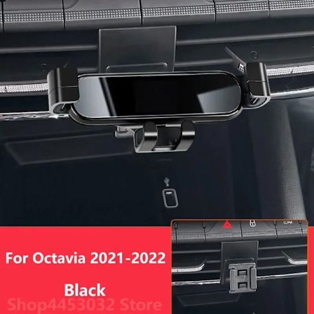 Mobiltelefonholder til bil, til Skoda Octavia 3 2 2022 – 2016, roterende holder, tilbehør 3 farver