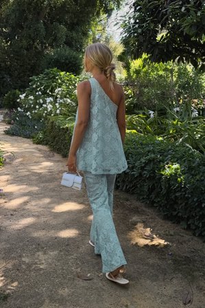 Moa Mattsson x NA-KD Byxor i spets - Utsvängda byxor - Blå - EU 32