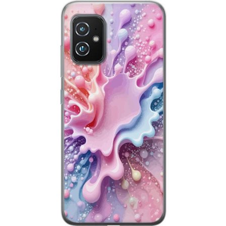 Kompatibel Mobilcover til Asus Asus Zenfone 8 Pastell splash - Abstrakt motiv i lyserøde, blå og lilla toner