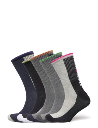 Jacathletic Logo Back Tennis Sock 5 Pack Underwear Socks Regular Socks Grå Jack & J S*Betinget Tilbud