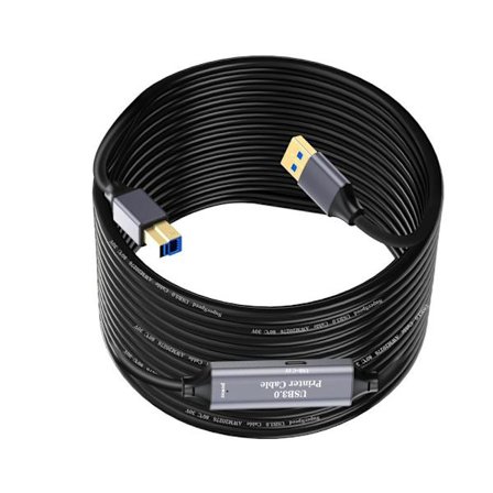 NÖRDIC USB 3.0 Aktiivinen Tulostinkaapeli - 5m USB A USB B 3.0 Yhteensopiva tulostimen, konferenssikameran, telakointiaseman, kiintolevyn ja muiden ka
