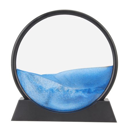 12 tommer bevægeligt sandkunstbillede rundt 360 graders roterbart 3D flydende bevægelse dybhavs sandscape kviksand maleri indretning blå