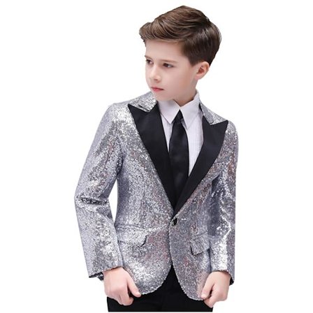 Boys formella paljetter kostymer för scenbröllop