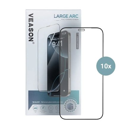Veason iPhone 16 Pro Härdat glas Skärmskydd 6D Pro (10in1) - Svart