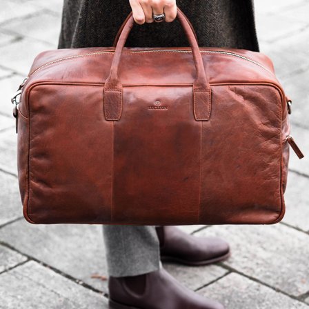 Borsa da viaggio Montreal in pelle marrone per uomini - Borse in pelle