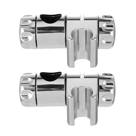 2-pack 25 mm Duschmunstyckeshållare Badrum Krom Slider Handhållet Duschmunstycke Fästen För Att Passa 25 mm Stigrör (2)