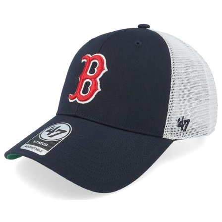 47 Brand - MLB Blå trucker Keps - Boston Red Sox Branson Mesh Navy Trucker @ Hatstore