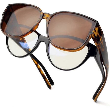 Polariserede solbriller, der passer over briller, solbriller til kvinder til at bære over briller UV-beskyttelse