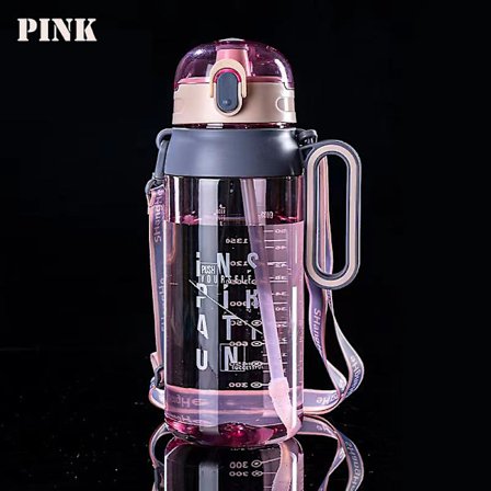 1600/2100 ml sportvattenflaska utomhus läckagesäker fitness gym träning halm vattenkopp shaker flaska med bärbart handtag