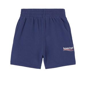 Kids - Balenciaga Branded Sweatshorts Pacific Blue/White 10 Years - Shorts - 10 years - Blue