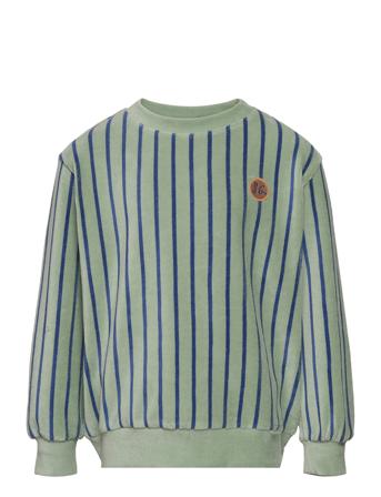 Sgkonrad Velvet Stripe L_S Sweatshirt Sweat-shirt Genser Grønn Soft Gallery*Betinget Tilbud