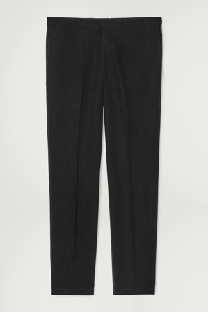 COS Men's Regular Fit Elastiska Ullbyxor in Svart