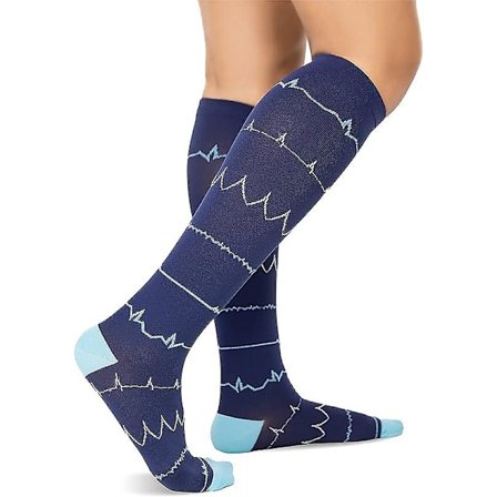 Støttestrømper til sygeplejersker - sjove strømper til hævede ben, ømme fødder, smerter i åreknuder til sundhedspersonale Størrelse: Stor-X-Stor/Farve