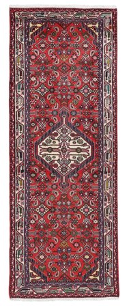 Hand Knotted Persian Asadabad Rug 82X220 Dark Red/Black