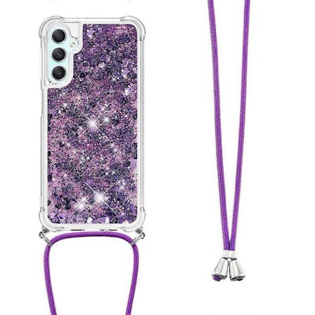 TPU-etui med kviksanddesign og snor til Samsung Galaxy A25 5G