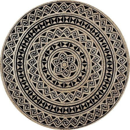 Matto - ROSA - Musta/Beige - 90x90 cm - Liukumaton - Konepesun kestävä