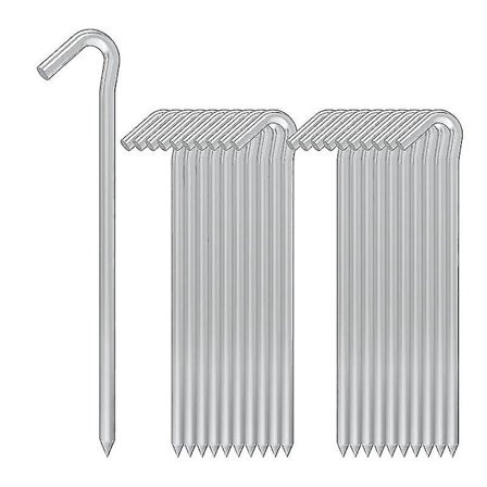 20 stk. galvaniserede pløkker 23 cm teltpløkker kraftige havepløkker til oppustelige ting, udendørs campingteltpløkker