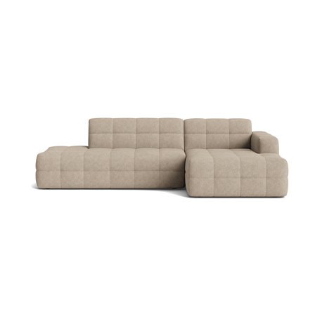 Paris Chaiselongue-Sofa, rechts | Open End, Aragon Grau/Beige, modernes gestepptes Design, komfortable Polsterung, moderner Stil, Höhe 77cm