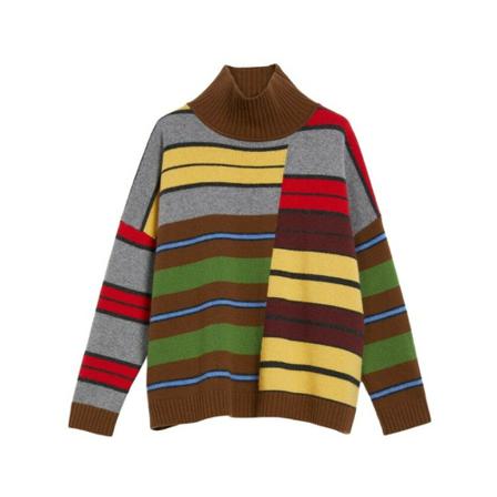 Max Mara Strik Brun, Dame Rullekraver, Størrelse: S