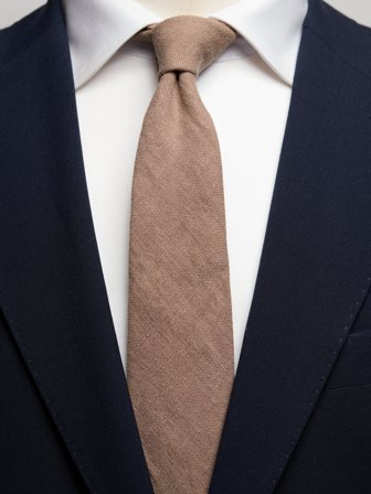 John Henric Men's Brown Tie Linen Size 7,5
