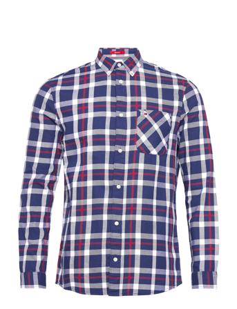 Tjm Essential Check Shirt Skjorta Casual Marinblå Tommy Jeans