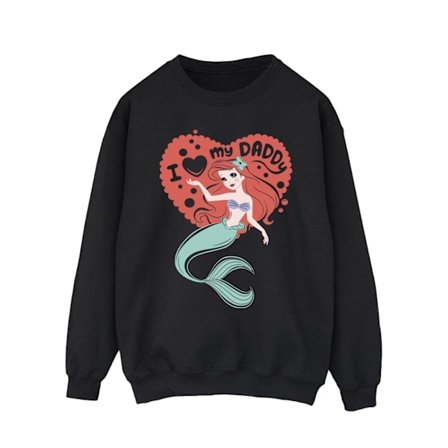 Disney Mens The Little Mermaid Love Daddy Sweatshirt L Svart