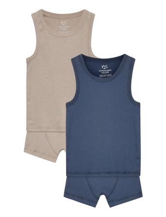 Rib Jersey 2Pack Tank-Top & Boxershorts Undertøysett Blå Copenhagen Colors