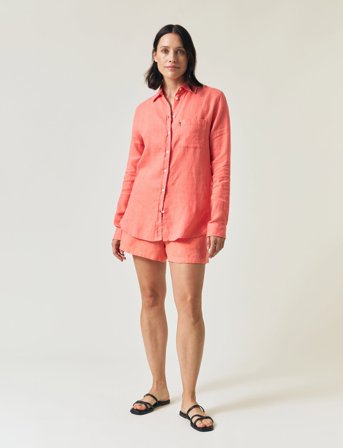 Lexington Clothing Classic Linen Shirt - Pink - XS