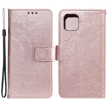 Iphone 13 Pro Max - Mandala Läder Fodral - Roséguld