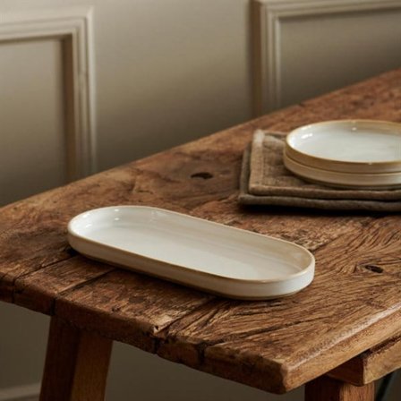 Mineral Marble Serveringsfat i keramik 26,5cm - Vit