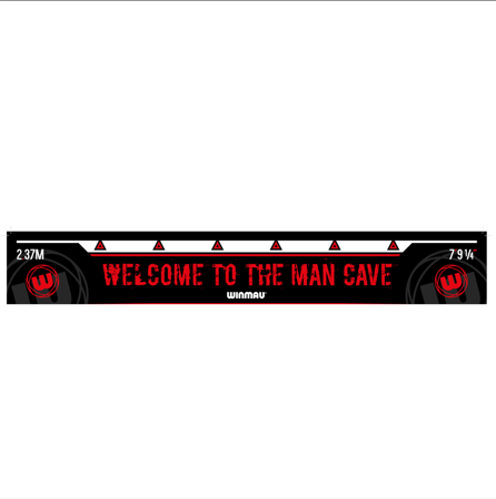 Winmau Darts Mat, Man Cave Oche Line, Red Adhesive Surface, Durable Dart Mat