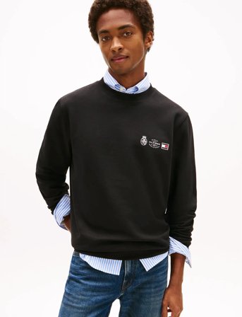 Tommy Hilfiger Small Crest Outline Crew Neck - Black - S
