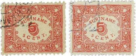 Suriname 1909 - NVPH 58/59 - Stemplet