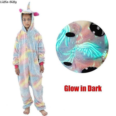 Tonårsflickor Enhörning Pyjamas 4 6 8 10 12 År Barn Kigurumi Pyjamas Glow In The Dark Enhörning Onesie Kigurumi Barn