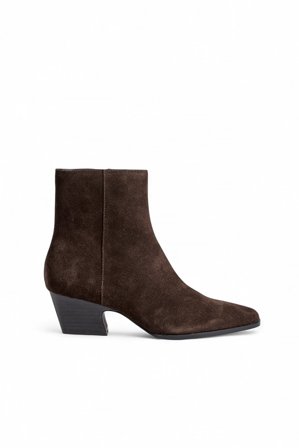 Premium Selection Wildleder-Stiefeletten mit Blockabsatz - Stiefel - Braun - EU 40