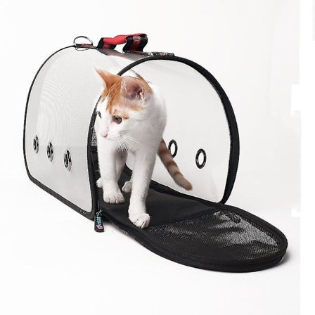 Rød Transparent Dyretransporttaske med Skulderrem