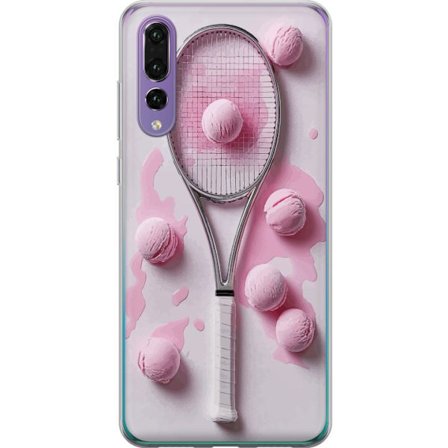 Kompatibel Mobilcover til Huawei Huawei P20 Pro Rosa glaskugler og tennisketsjer i et kreativt stillbillede med legende popfølelse og moderne design,