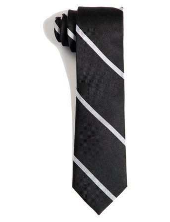 AN IVY | Black White League Silk Tie | ONE SIZE