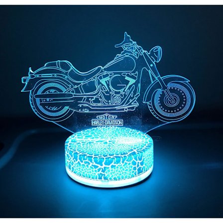 Harley Davidson Motorcykel Lampe Natlampe Gaver 3D 7 Farver