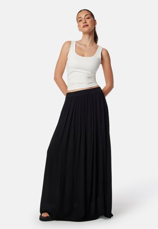 BUBBLEROOM-Viscose Crepe Maxi Skirt-XS