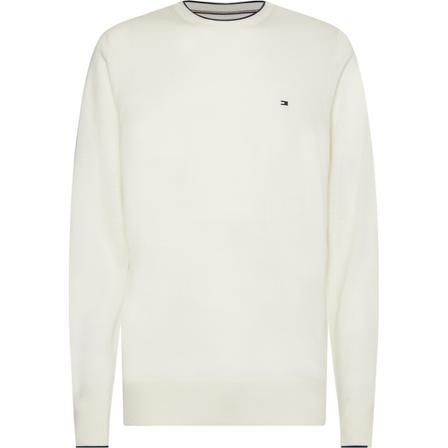 Tommy Hilfiger Round-neck Knitwear , Beige , Heren , Maat: L Truien & Vesten