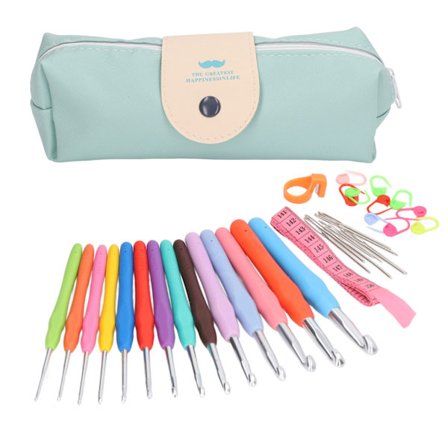 37 stücke Häkelnadeln Set Tragbare Bunte Ergonomische Weiche Griff Strick Häkelnadel Kit Anfänger Geschenk