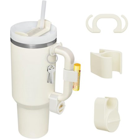 3-delt tilbehørssæt, egnet til Stanley Cup 40oz og 30oz Quencher H2.0 kopper, inklusive ringholder, læbepomadeholder og nøgleholder