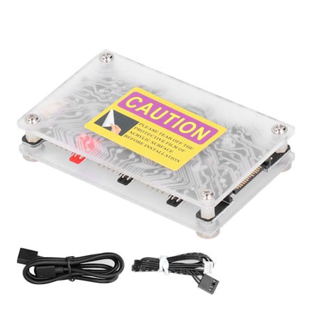 2 i 1 DC Fan Hub 4Pin RGB PWM Splitter 12V Auto Farveskift