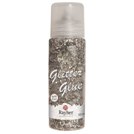 Glitter - Limma stor, silver, 50ml flaska