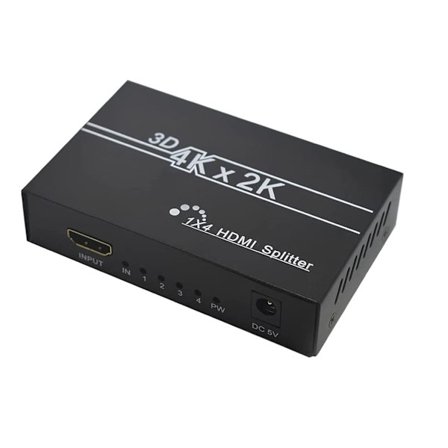 HDMI-switch 4K HDMI-splitter 1 in 4 utgångar stöder full Ultra HD 1080P 4K vid 30 Hz och 3D-upplösningar för PS4-projektor Xbox Player HD TV Noire 