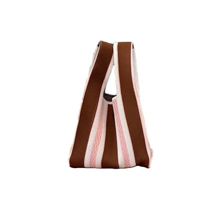 Knit Handbag Knot Wrist Bag COFFEE S