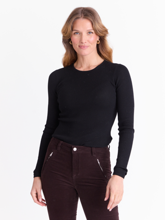 MATCH - Susanne rundhals merinogenser - Marie Philippe - Str. L - Dame - Gensere & Cardigans - Svart - 100% ull - merino