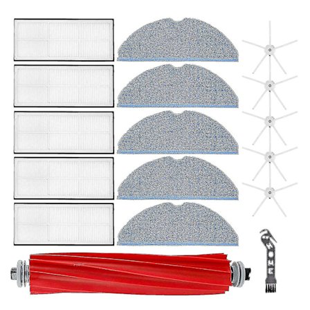 Huvudsideborste Hepa-filtermoppduk kompatibel med Roboroc DXGHC