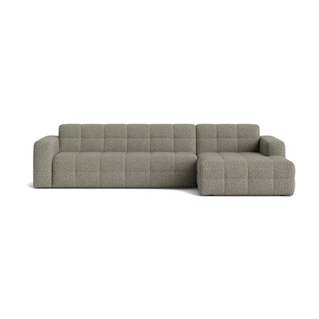 Paris Chaiselongue-Sofa, rechts, Puente Grün, modernes Design mit Steppung, komfortable Polsterung für Wohnzimmer, elegantes Ecksofa 77cm
